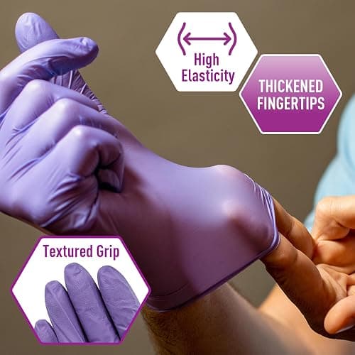 MedPride Powder-Free Nitrile Exam Gloves, Iris Blue, Medium, Box/100 thumbnail 5