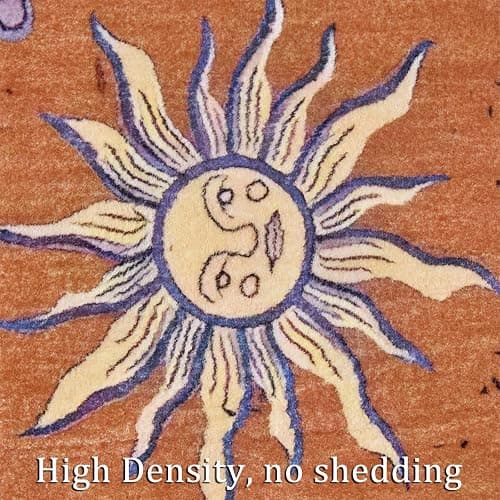 Boho Sun and Moon 3x5 Rug Washable Indoor Thin Doormat, Vintage Mystical Celestial Checkerboard Entryway Rugs Non Slip, Hippie Retro Aesthetic Cute Astrology Throw Rugs for Kitchen Bedroom thumbnail 6
