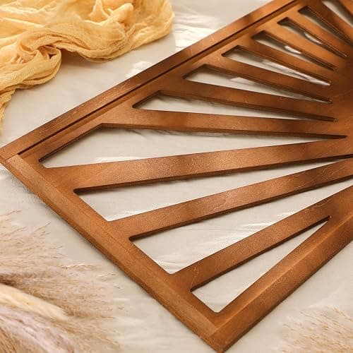 Burbell Sun Wall Art Decor 35'' x 12'' Large Boho Sun Wall Decor Wooden Horizontal Vintage Bohemian Hanging Rectangle Panoramic Above Bed Decoration for Bedroom Home(Dark Brown) thumbnail 3