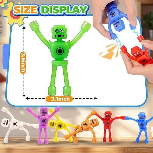 CHESLICR 10PC Magnetic Robot Men Travel Toys for Kids Toddlers Boys Fidget Toys Airplane Road Trip Car Travel Activities Essential Magnet Fidgets for Classroom Gifts Toy for Boy 3 4 5 6 Year Old thumbnail 3