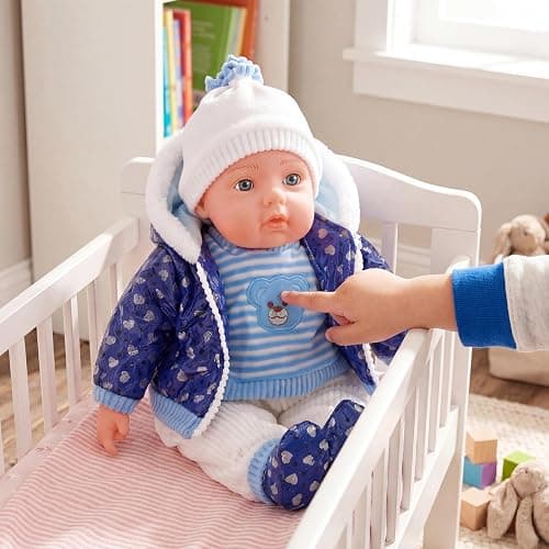 BiBi Doll 20" Baby Boy Doll - Large Lifelike Size, Soft Body, with Dummy & Sounds in Blue Coat Outfit, Toy for Boys & Girls Aged 18 Months+ thumbnail 8