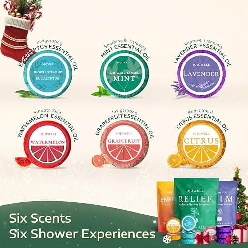 JoJowell Shower Steamers Aromatherapy - 18 Pack Birthday Gifts for Women, Self Care, Christmas Gifts Stocking Stuffers for Adults, Women, Men, Mom, Teens, White Elephant, Relaxation Home SPA thumbnail 5