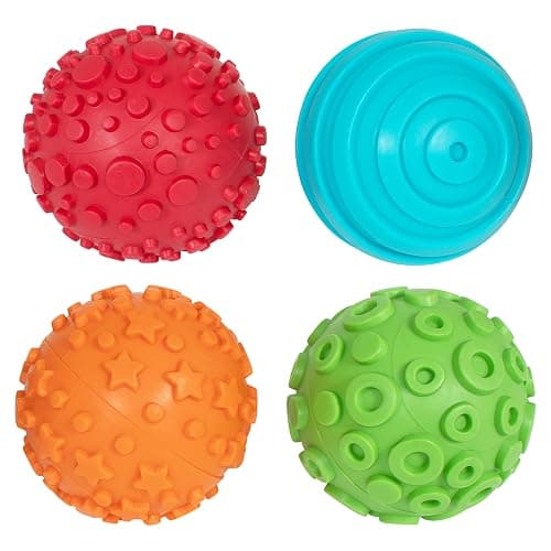 READY 2 LEARN Paint and Dough Texture Spheres, Set of 4 | Patterned Ink, Dough and Paint Stamps for Ages 2+, Mix and Match Colors and Patterns - Image 1