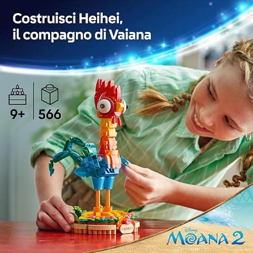LEGO ǀ Disney Oceania 2 Heihei Giocattolo da Costruire - Gioco con Animale da Esposizione con Supporto, Testa Girevole, Ali, Piume e Coda Mobili - Regalo di Compleanno per Bambine da 9 Anni - 43272 thumbnail 4