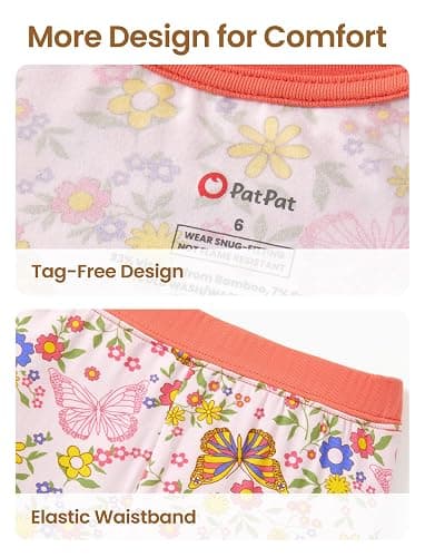 PATPAT Bamboo Viscose Pajamas Sets for Boys Girls Kids Toddler, 3 Pack Shorts & Pants Sleepers, Ultra-soft Snug Fit Pjs 2-12Y thumbnail 7