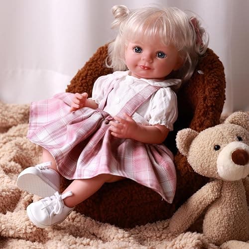 BABESIDE Reborn Baby Doll Shoes, 17-22 Inch Baby Doll Accessories Doll Canvas Shoes with Laces for Realistic Babydolls Girls & Boys, White with Letter Pattern thumbnail 7