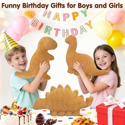 Dino Nugget Pillow Plush, Dinosaur Chicken Plush Nuggets Pillow Funny Birthday Gifts for Boys Girls, Funny Stuffed Animals Plush Toy Pillows, Dinosaur Gifts for Kids Teens Adults (Small, Kentrosaurus) thumbnail 4