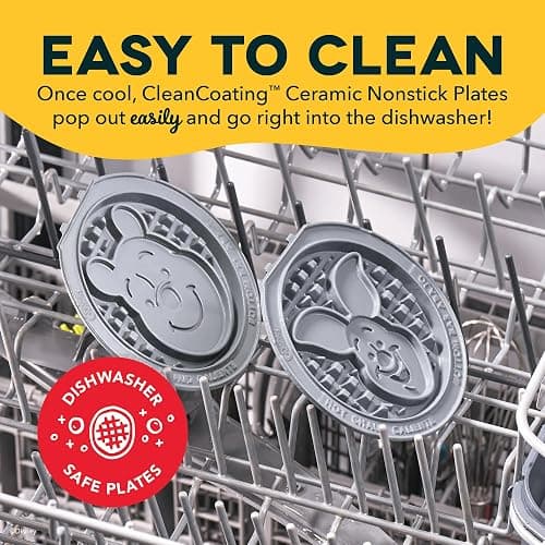 Disney Dash MultiMaker® Mini System Removable Plate Set - Ceramic Coating Replacement Plates for Waffle Breakfast - Waffle Maker Not Included - 4-Inch - 2-Pack - Winnie the Pooh & Piglet thumbnail 5