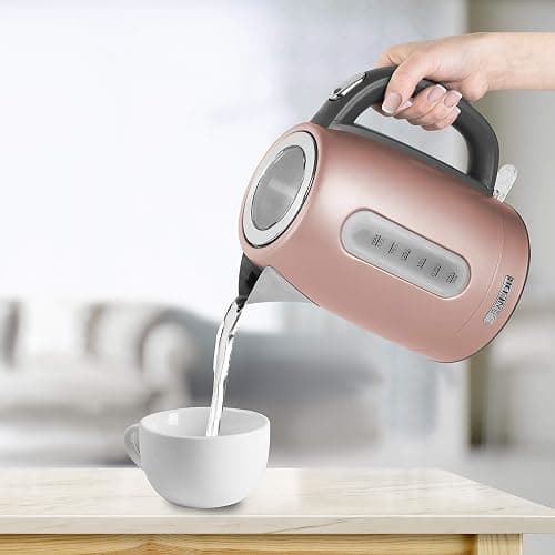 Sencor SWK1775RS 1.7L Stainless Steel Electric Kettle with Lid Safety Lock, Rose thumbnail 2