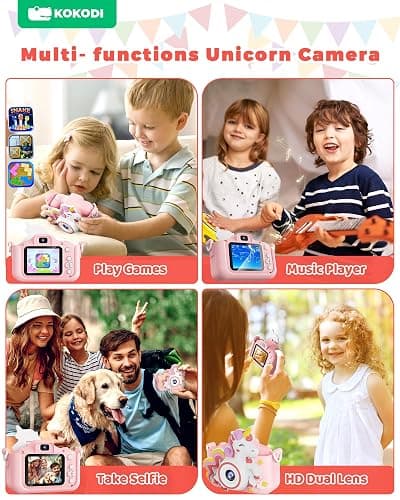KOKODI Kids Camera Toy Digital Camera for Kids, Birthday Gifts for Girls Age 3-12, 1080P HD Video Camera for Toddler, Unicorn Children Toys for 3 4 5 6 7 8 9 Year Old Girls with 32GB SD Card thumbnail 6