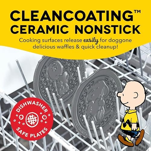 Dash MultiMaker® Mini System Removable Plate Set - Ceramic, Nonstick Replacement Plates for Fun-Shaped Waffle Breakfast - Waffle Maker Not Included - 4-Inch - Two-Pack - Peanuts thumbnail 6
