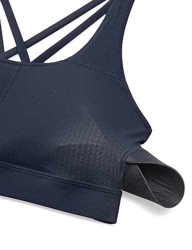 CRZ YOGA Naked Feeling Strappy Sports Bras | Medium Support, Removable Pads, Yoga, Sleek, Scoop Neck, for Women thumbnail 5