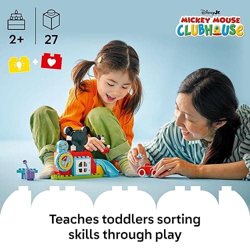 LEGO DUPLO Disney Mickey Mouse Clubhouse & Car Building Kit - Color Sorting Sensory Toy with Spinning Wheel - Toy for Toddlers, Girls, and Boys, Ages 2+ - Birthday Gift for Preschoolers - 10454 thumbnail 2