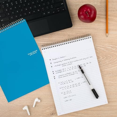 Five Star Top Spiral Notebook + Study App, 1 Subject, College Ruled Notepad, 8-1/2" x 11", 100 Sheets, Fights Ink Bleed, Water Resistant Cover, Tidewater Blue (820058D-ECM) thumbnail 8