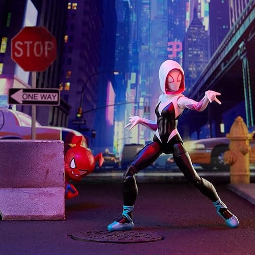 Hasbro Marvel Legends Series Spider-Man: Into The Spider-Verse Gwen Stacy 6-inch Collectible Action Figure Toy, with Spider-Ham Mini-Figure thumbnail 8