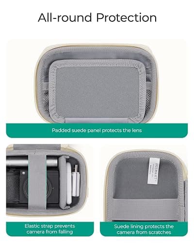 BAGSMART Digital Camera Case, Protective Puffy Camera Case with 2 Carrying Ways, Lightweight & Waterproof Small Camera Bag for Canon PowerShot G7X Mark II/III/Sony DSCW800/DSCW830 - Black thumbnail 6