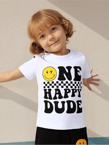 Happy Town Baby Boy Summer Clothes One Happy Dude 1st Birthday Outfits Smile Cool Short Sets thumbnail 7