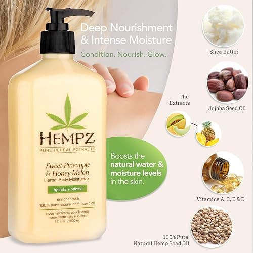 Hempz Sweet Pineapple & Honey Melon Moisturizing Skin Lotion, Body Moisturizer with Jojoba, Natural Extracts, Vitamin A and E, 17 oz, 2 Pack Bundle thumbnail 2