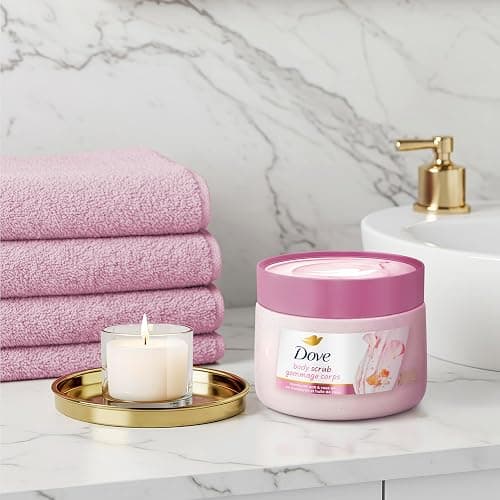 Dove Himalayan Salt & Rose Oil Body Scrub Exfoliates and Deeply Nourishes for Smooth, Radiant Skin 15 oz thumbnail 7