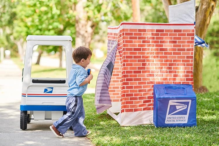 Kid Trax Pop Up Kids Magical Play Tent, Large Front and Rear Openings, Carrying Case Included, Easy Storage, USPS Post Office, White thumbnail 2