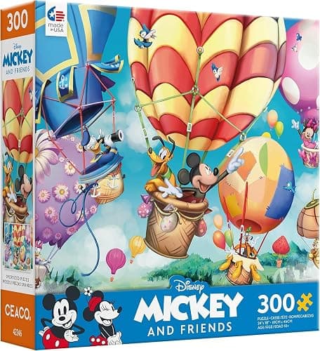 Ceaco - Disney - Mickey's Air Balloon - 300 Oversized Piece Jigsaw Puzzle - Image 1