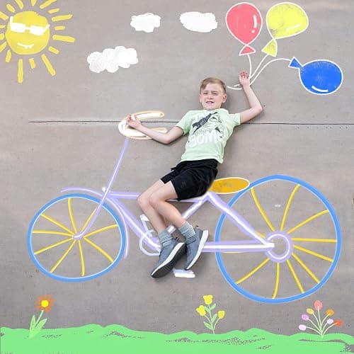 JOYIN 120 PCS Sidewalk Chalks for Kids Giant Box Non-toxic Jumbo Colored Washable Sidewalk Chalk for Toddlers in 10 Colors thumbnail 7