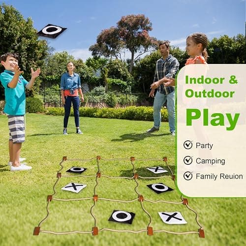 Giant Tic Tac Toe Outdoor Games, Bean Bag Toss for Kids and Adults, 4Ft x 4Ft, Large Backyard Family Game, No Assembly, Indoor Outdoor Play, Portable Giant Lawn Games, Instant Setup thumbnail 4