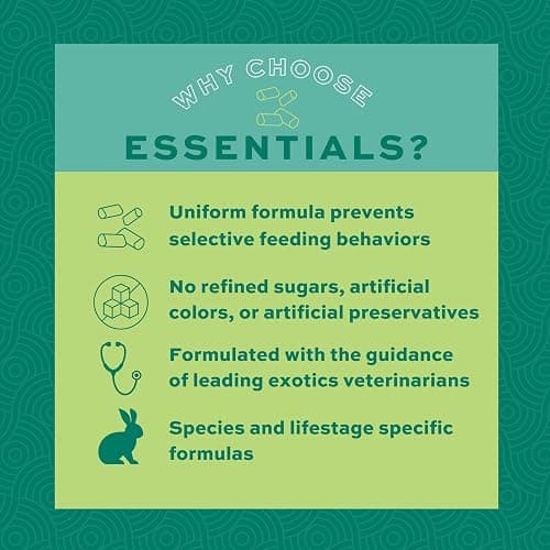 Oxbow Essentials Rabbit Food, Adult, Made with Oxbow Timothy Hay for Rabbit, Pet Pellets with Vitamins & Minerals, Small Animal Pet Products, Bunny Food, Made in USA, High Fiber, 25 lb. bulk bag thumbnail 5