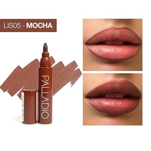 Palladio Lip Stain, Hydrating and Waterproof Formula, Matte Color Look, Longlasting All Day Wear Lip Color, Smudge Proof Natural Finish, Precise Chisel Tip Marker, Mocha Cream thumbnail 3