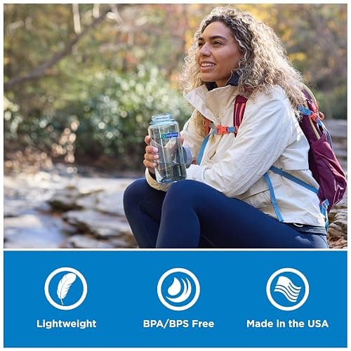 Nalgene 32 oz Wide Mouth Water Bottle | BPA-Free, Durable & Leak Proof, Lightweight Bottle for Hiking & Gym, Work & Travel thumbnail 4