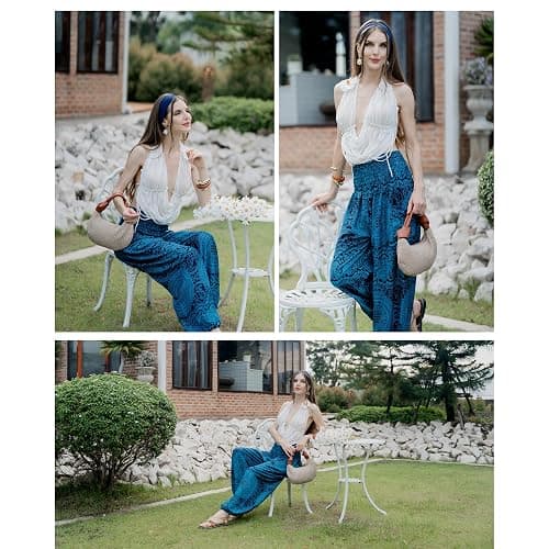 Tranquil Threads High-Waisted Boho Harem Yoga Pants for Women thumbnail 5