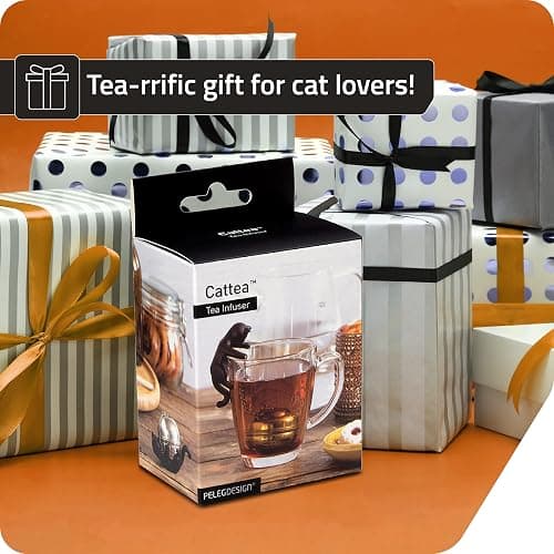 Title Peleg Design Catty Tea Infuser – Cute Stainless Steel Cat Tea Strainer for Loose Leaf Tea | Fun Animal Tea Steeper & Gift for Tea Lovers, Black thumbnail 7