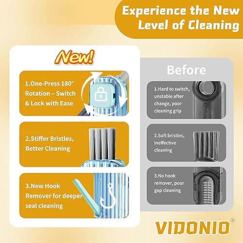 2Pcs 4 in 1 Cup Lid Gap Cleaning Brush Set,Multifunctional Crevice Cleaning Brush for Bottle,Multipurpose Bottle Cleaner with Compact Design Tiny Silicone Cup Holder Cleaner Tool,Kitchen Gadgets thumbnail 5