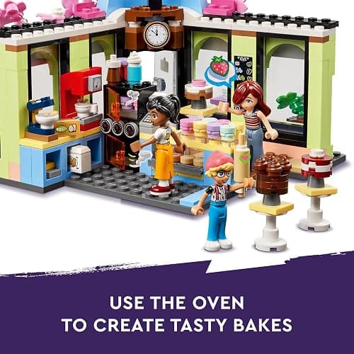 LEGO Friends Heartlake City Café Toy for Kids, Bakery Building Set, Birthday Gift Idea for 6 Plus Year Old Girls and Boys, with 3 Mini-Dolls and a Dog Figure 42618 thumbnail 5