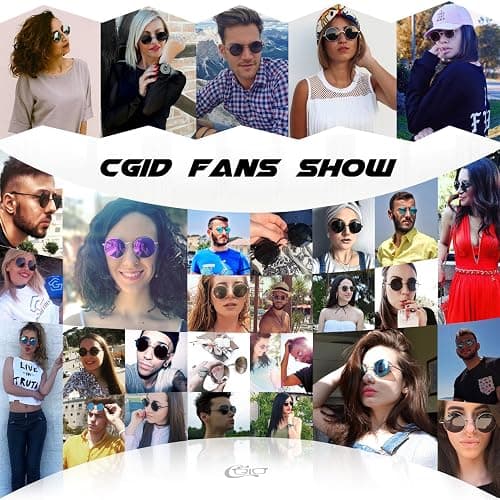 CGID Retro Round Polarized Sunglasses Mens Womens Circle Metal Hippie Shades UV400 Protection E01 thumbnail 7