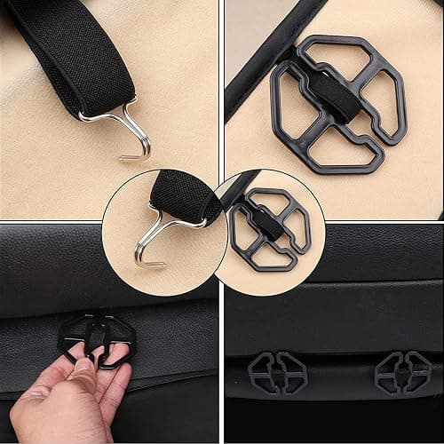 Coverado Front and Back Seat Covers 5 Pieces, Waterproof Nappa Leather Auto Seat Protectors Full Set with Head Pillow, Universal Car Accessories Fit for Most Sedans SUV Pick-up Truck, Brown - Brown(Pillow) - FullSet thumbnail 9