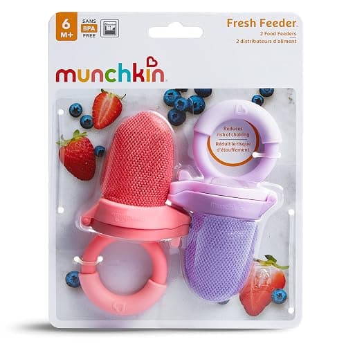 Munchkin Baby Feeder for Fresh Food and Fruit, 2 Pack, Coral/Purple thumbnail 4