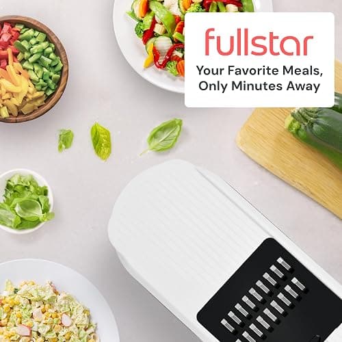 Fullstar Mandoline Slicer for Kitchen - Vegetable Chopper, Onion Potato Food Veggie Fruit Slicer and Cutter with Container, Kitchen Gadgets & Gifts, Home Essentials (6-in-1, Gray/Green) thumbnail 9