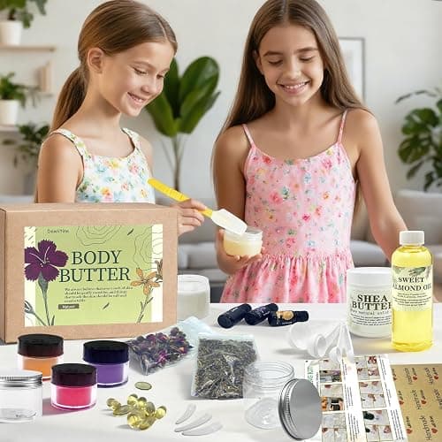 DIY Spa & Body Butter Making Kit, Whipped Lotions & Fragrant Body Butter with Organic Shea Butter, Sweet Almond Oil Mica Powder Skin Care Gifts for Women thumbnail 7