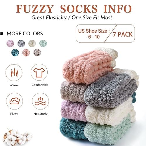 Nimalpal Fuzzy Socks - Women's Fluffy, Cozy Warm Socks for Winter, Slipper Socks thumbnail 3