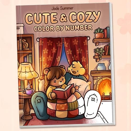 Cute & Cozy Color by Number: Coloring Book for Adults and Teens with Fun, Easy, and Relaxing Scenes to Complete Step by Step (Cozy Coloring Books) thumbnail 9