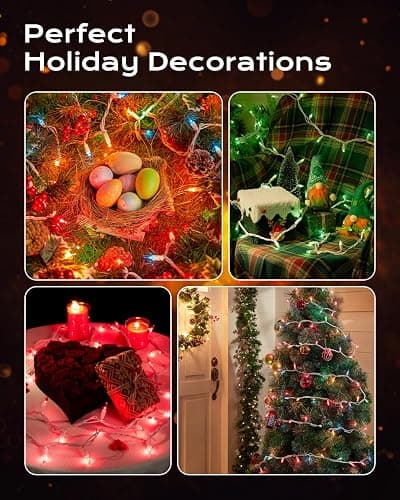 Brightown Clear Christmas String Lights, 3 Pack Each 100-Count 25ft Incandescent Bulb Mini Lights for Indoor Holiday Decor, Christmas Tree Garland Wedding Party Festival Decoration, White Wire thumbnail 7