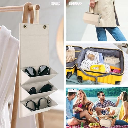 VACONICO Sunglasses Travel Case,Foldable Eyeglasses Case, Portable Multiple Glasses Case for Women Men Girls thumbnail 5