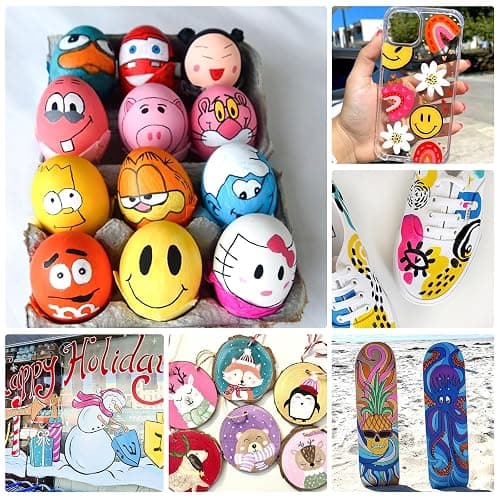 SFAIH Acrylic Creative Markers - 3mm Replaceable Nibs 24 Colors, Large Ink Capacity, Ultra-High Coverage, Non-Bleeding Water-Based Ink, Drawing Markers for Art Supplies, Wood, Fabric, Rock Painting thumbnail 8