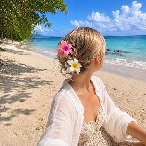 Vigorpace 6 Pcs Flower Hair Claw Clips for Women Girls, Hawaiian Hibiscus Hair Clips, Cute Summer Beach Hair Accessories for Thick Thin Hair thumbnail 5