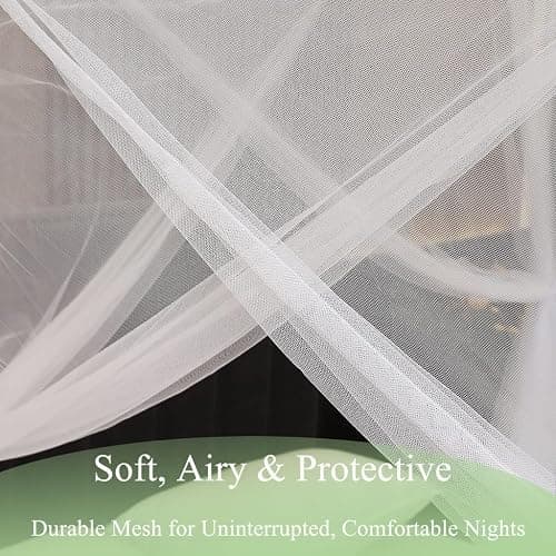 Mengersi Bed Canopy,Canopy Bed Curtains Elegant Mosquito Net for Bed,Mosquito Netting for King Queen Full Camping Patio Indoor Outdoor Bug Net,White thumbnail 6