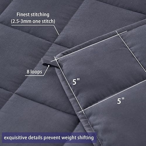 yescool Weighted Blanket for Adults (15 lbs, 60" x 80", Grey) Cooling Heavy Blanket for Sleeping Perfect for 140-160 lbs, Queen Size Breathable Blanket with Premium Glass Bead, Machine Washable thumbnail 4
