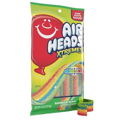 Airheads Xtremes Belts Candy, Rainbow Berry, 4.5 Ounces (12-Pack) | Individually Wrapped Bulk Chewy Candy, Artificially Flavored - Image 1