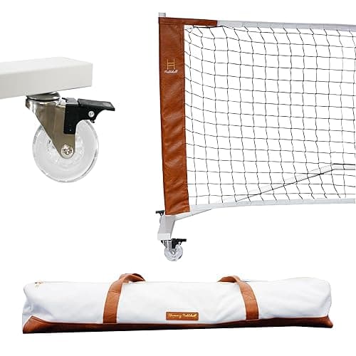 Harmony Pickleball Portable Pickleball Net for Driveway, Street, Court, or Park Play, Outdoor Weather Resistant Netting, Heavy-Duty Tensioners, Stylish Leather Accents, Canvas Travel Bag - Image 1