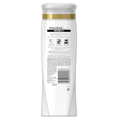 Pantene Pro-V 2 in 1 Shampoo & Conditioner, Sheer Volume with Collagen, 12.6 Ounce thumbnail 4